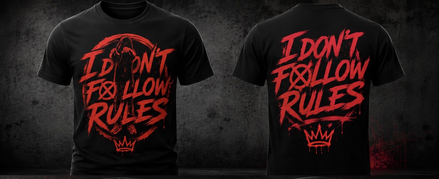 IDFR Black Tee — front and back mockup